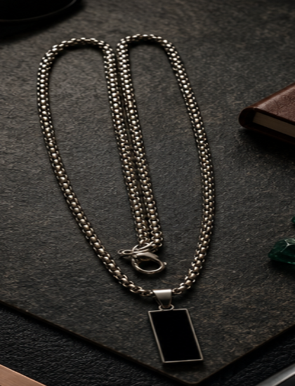 Obsidian Bar Pendant